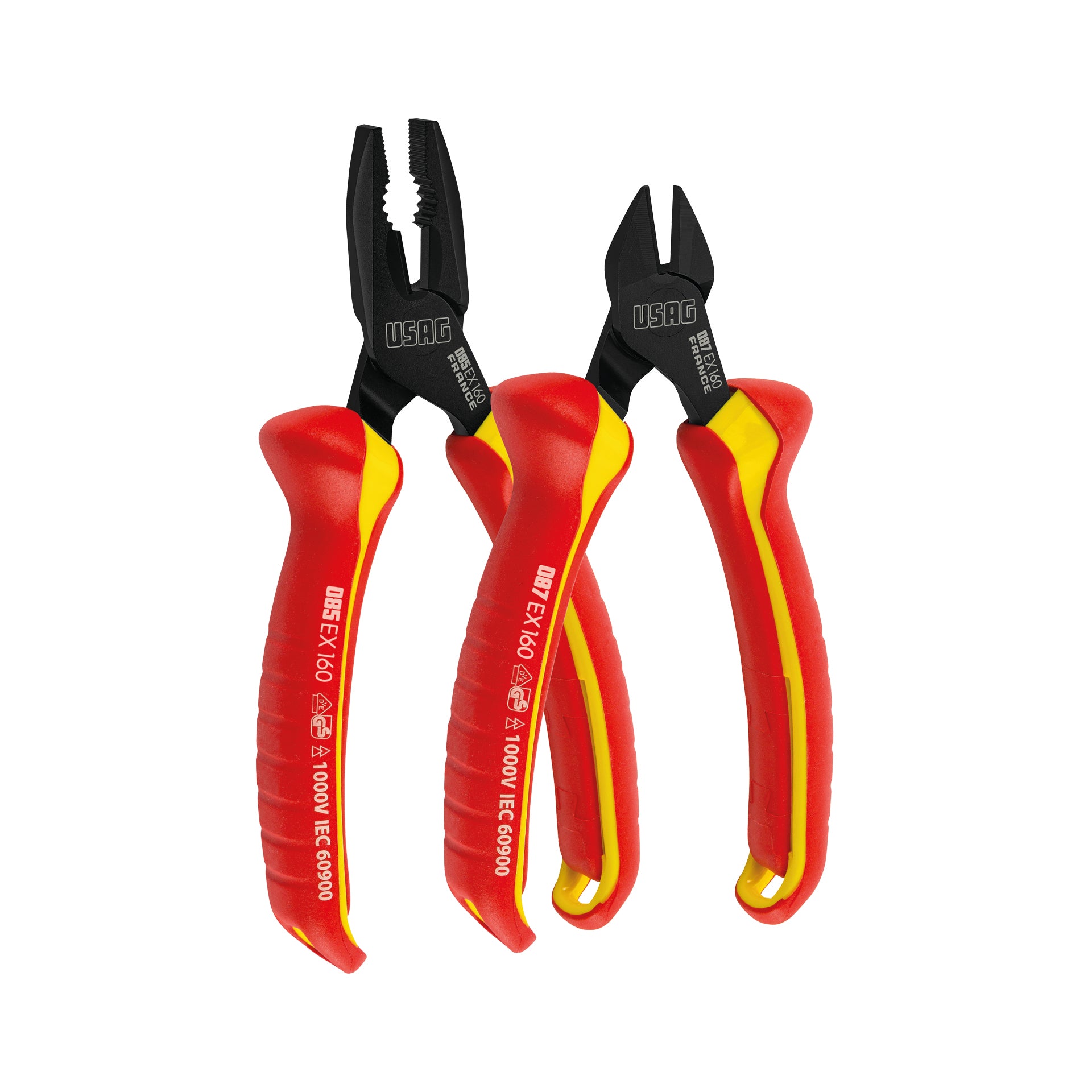 ASSORTMENT - 085 EX/SE2 - Universal pliers and diagonal cutting pliers insulated 1000 v - Usag - U00850120 ASSORTMENT - 085 EX/SE2 - Universal pliers and diagonal cutting pliers insulated 1000 v - Usag - U00850120